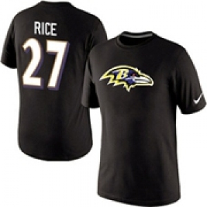 Nike Baltimore Ravens 27 Ed Reed Name & Number T-Shirt Black