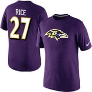 Nike Baltimore Ravens 27 Ed Reed Name & Number T-Shirt Purple