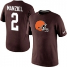 Nike Cleveland Browns #2 Johnny Manziel Name & Number T-Shirt