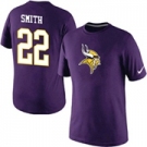 Nike Minnesota Vikings 22 Harrison Smith Name & Number T-Shirt Purple