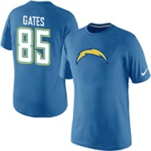 Nike San Diego Chargers 85 Gates Name & Number T-Shirt L.Blue