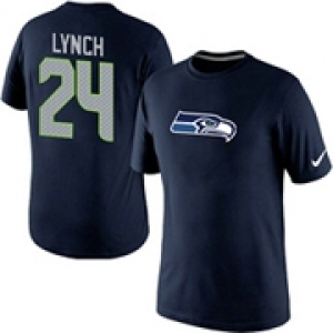 Nike Seattle Seahawks 24 Marshawn Lynch Name & Number T-Shirt