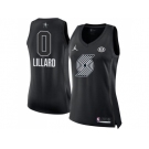 Women Nike Portland Trail Blazers #0 Damian Lillard Black NBA Jordan Swingman 2018 All-Star Game Jersey