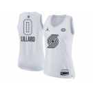 Women Nike Portland Trail Blazers #0 Damian Lillard White NBA Jordan Swingman 2018 All-Star Game Jersey