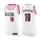 Women's Nike Portland Trail Blazers #19 Georgios Papagiannis Swingman White Pink Fashion NBA Jersey