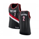 Women's Nike Portland Trail Blazers #2 Wade Baldwin Swingman Black NBA Jersey - Icon Edition