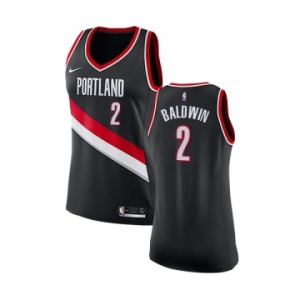 Women's Nike Portland Trail Blazers #2 Wade Baldwin Swingman Black NBA Jersey - Icon Edition