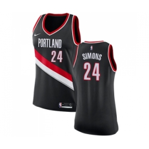 Women's Nike Portland Trail Blazers #24 Anfernee Simons Swingman Black NBA Jersey - Icon Edition