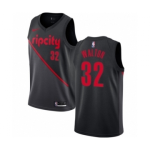 Women's Nike Portland Trail Blazers #32 Bill Walton Swingman Black NBA Jersey - 2018-19 City Edition