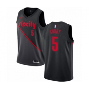 Women's Nike Portland Trail Blazers #5 Seth Curry Swingman Black NBA Jersey - 2018-19 City Edition