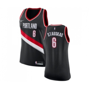 Women's Nike Portland Trail Blazers #6 Nik Stauskas Swingman Black NBA Jersey - Icon Edition