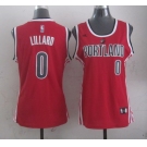 women nba portland trailblazers #0 lillard red