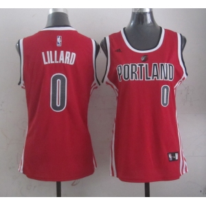 women nba portland trailblazers #0 lillard red