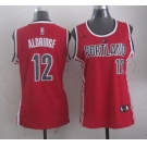 women nba portland trailblazers #12 aldridge red