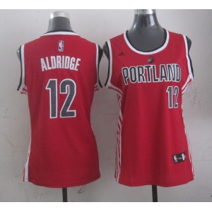 women nba portland trailblazers #12 aldridge red