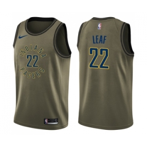 Youth Nike Indiana Pacers #22 T. J. Leaf Swingman Green Salute to Service NBA Jersey