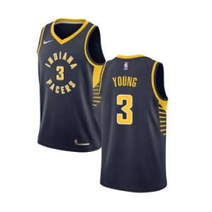 Youth Nike Indiana Pacers #3 Joe Young Swingman Navy Blue Road NBA Jersey - Icon Edition