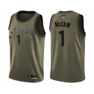 Youth Toronto Raptors #1 Patrick McCaw Swingman Green Salute to Service 2019 Basketball Finals Bound Jersey