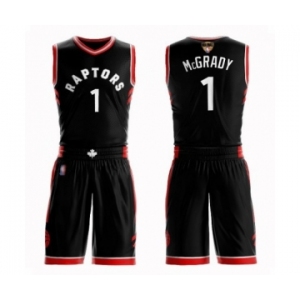 Youth Toronto Raptors #1 Tracy Mcgrady Swingman Black 2019 Basketball Finals Bound Suit Jersey Statement Edition