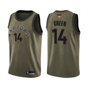 Youth Toronto Raptors #14 Danny Green Swingman Green Salute to Service 2019 Basketball Finals Bound Jersey