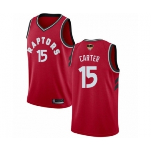 Youth Toronto Raptors #15 Vince Carter Swingman Red 2019 Basketball Finals Bound Jersey - Icon Edition