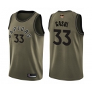 Youth Toronto Raptors #33 Marc Gasol Swingman Green Salute to Service 2019 Basketball Finals Bound Jersey