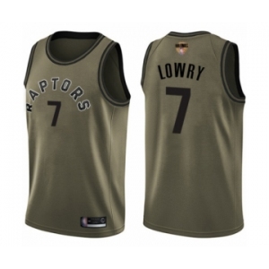 Youth Toronto Raptors #7 Kyle Lowry Swingman Green Salute to Service 2019 Basketball Finals Bound Jersey