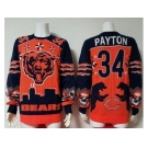 Nike Chicago Bears #34 Walter Payton Orange Navy Blue Men's Ugly Sweater