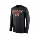 Men's Cincinnati Bengals Nike Black Legend Staff Practice Long Sleeves Performance T-Shirt