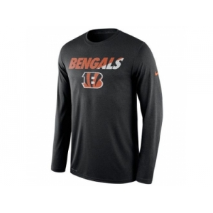 Men's Cincinnati Bengals Nike Black Legend Staff Practice Long Sleeves Performance T-Shirt