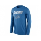 Men's Detroit Lions Nike Blue Legend Staff Practice Long Sleeve Performance T-Shirt