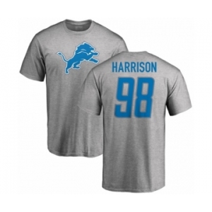 NFL Nike Detroit Lions #98 Damon Harrison Ash Name & Number Logo T-Shirt