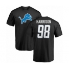 NFL Nike Detroit Lions #98 Damon Harrison Black Name & Number Logo T-Shirt