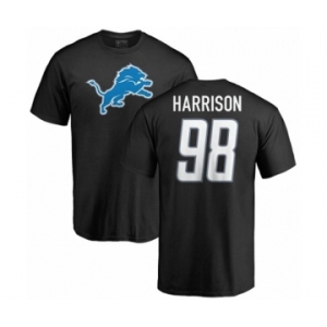 NFL Nike Detroit Lions #98 Damon Harrison Black Name & Number Logo T-Shirt