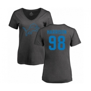 NFL Women's Nike Detroit Lions #98 Damon Harrison Ash One Color T-Shirt
