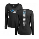 NFL Women's Nike Detroit Lions #98 Damon Harrison Black Backer Long Sleeve T-Shirt