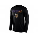 Men's Minnesota Vikings Nike Black Legend Staff Practice Long Sleeves Performance T-Shirt