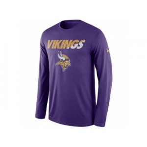 Men's Minnesota Vikings Nike Purple Legend Staff Practice Long Sleeves Performance T-Shirt