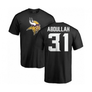 NFL Nike Minnesota Vikings #31 Ameer Abdullah Black Name & Number Logo T-Shirt