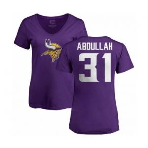 NFL Women's Nike Minnesota Vikings #31 Ameer Abdullah Purple Name & Number Logo Slim Fit T-Shirt