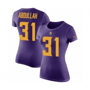 NFL Women's Nike Minnesota Vikings #31 Ameer Abdullah Purple Rush Pride Name & Number T-Shirt