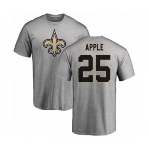 NFL Nike New Orleans Saints #25 Eli Apple Ash Name & Number Logo T-Shirt