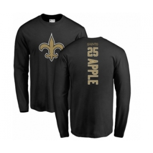 NFL Nike New Orleans Saints #25 Eli Apple Black Backer Long Sleeve T-Shirt
