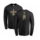 NFL Nike New Orleans Saints #7 Taysom Hill Black Backer Long Sleeve T-Shirt