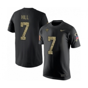 NFL Nike New Orleans Saints #7 Taysom Hill Black Camo Salute to Service T-Shirt