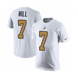 NFL Nike New Orleans Saints #7 Taysom Hill White Rush Pride Name & Number T-Shirt
