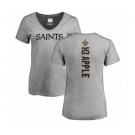 NFL Women's Nike New Orleans Saints #25 Eli Apple Ash Backer V-Neck T-Shirt