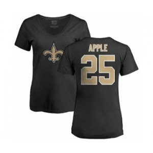 NFL Women's Nike New Orleans Saints #25 Eli Apple Black Name & Number Logo Slim Fit T-Shirt