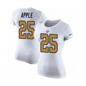 NFL Women's Nike New Orleans Saints #25 Eli Apple White Rush Pride Name & Number T-Shirt