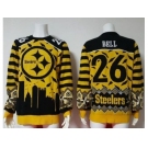 Nike Pittsburgh Steelers #26 Le'Veon Bell Yellow Black Men's Ugly Sweater